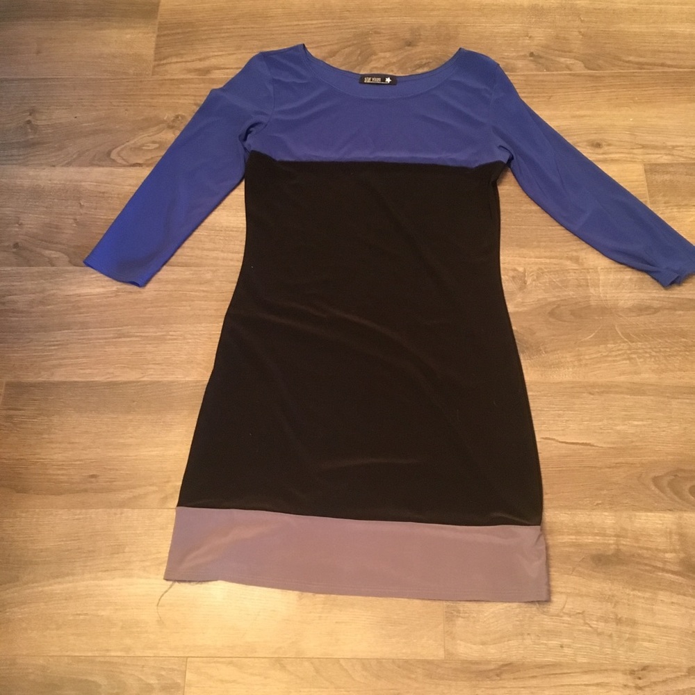 Blue and grey dress