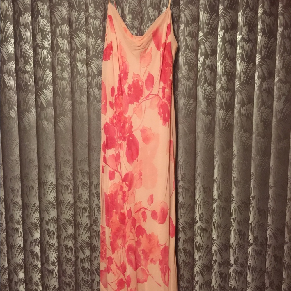 Pink and Coral Silk Cocktail Dress