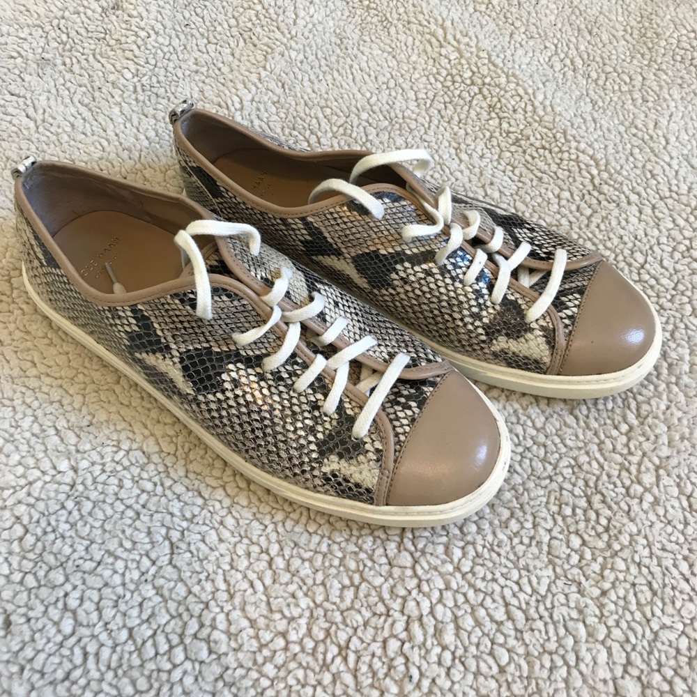 Cole haan snake skin leather sneakers size 7