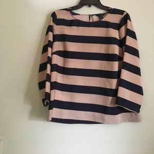 J. Crew Striped 3/4 Sleeve Medium Top