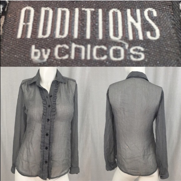 Chico's Tops - SOLD Sz Small 4 Chico’s 0 Houndstooth Button Down