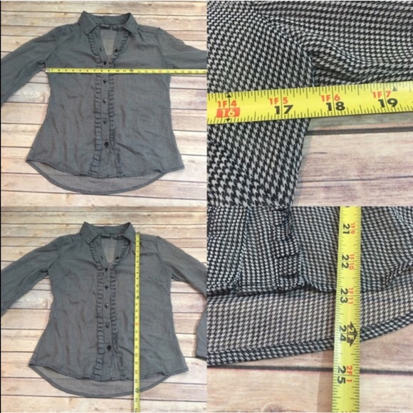 SOLD Sz Small 4 Chico’s 0 Houndstooth Button Down - Picture 2 of 4