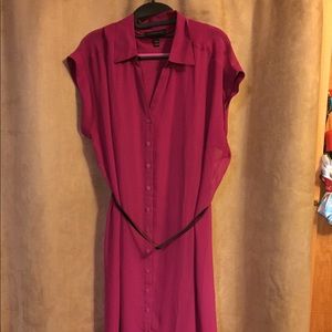 Lane Bryant magenta button down dress
