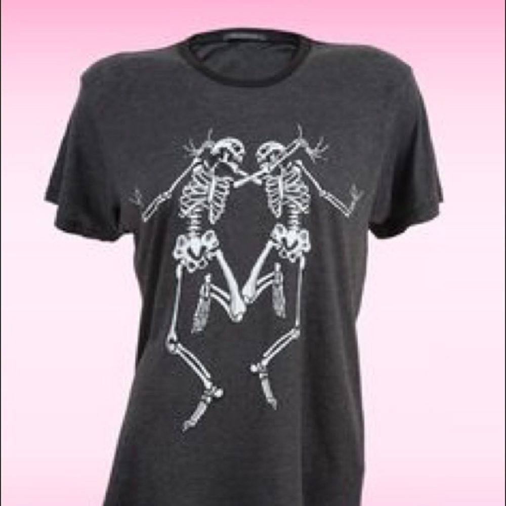 ISO wildfox dancing skeletons tee