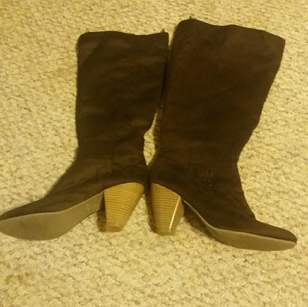 Brown suede boots