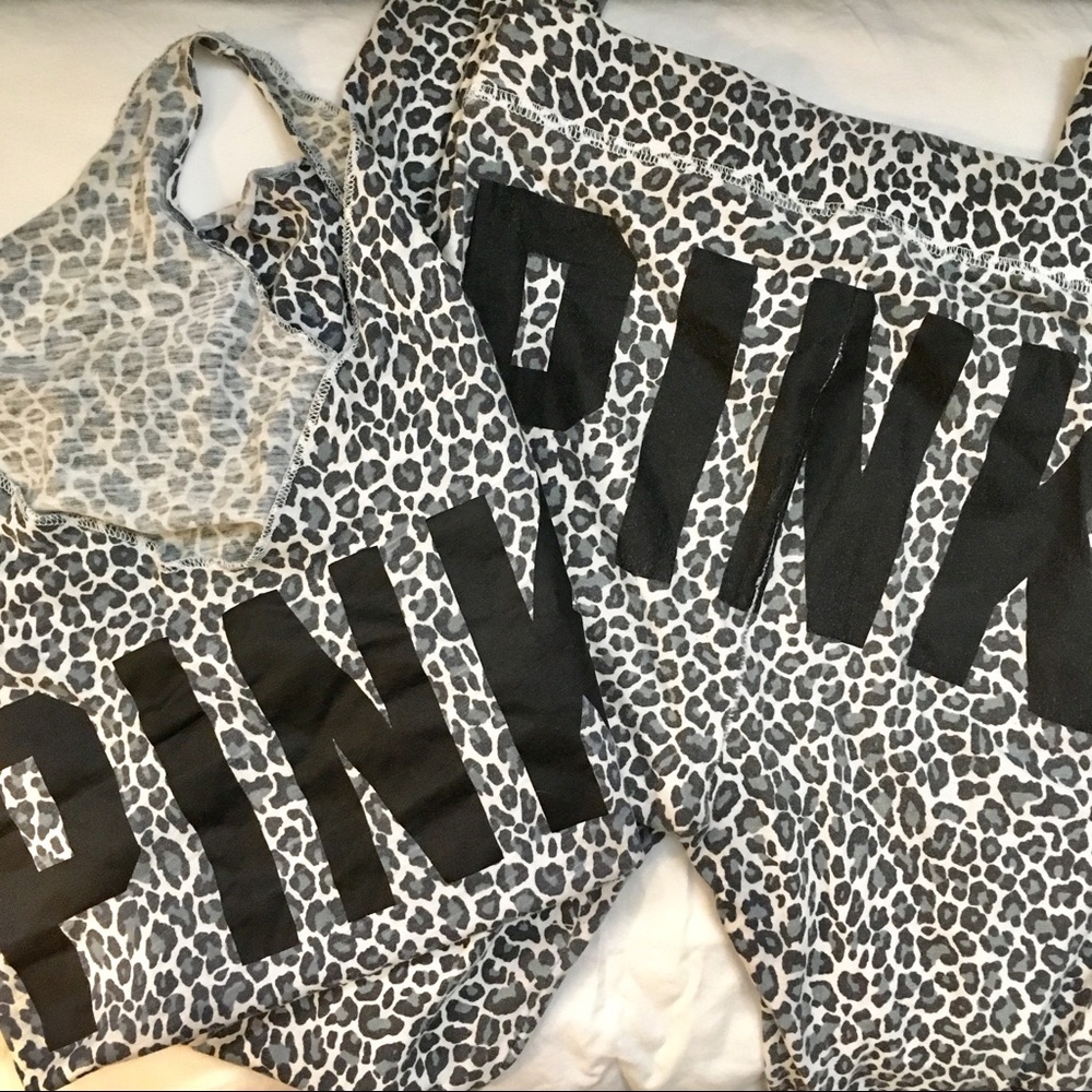 VS PINK Leopard Tank and Leggings