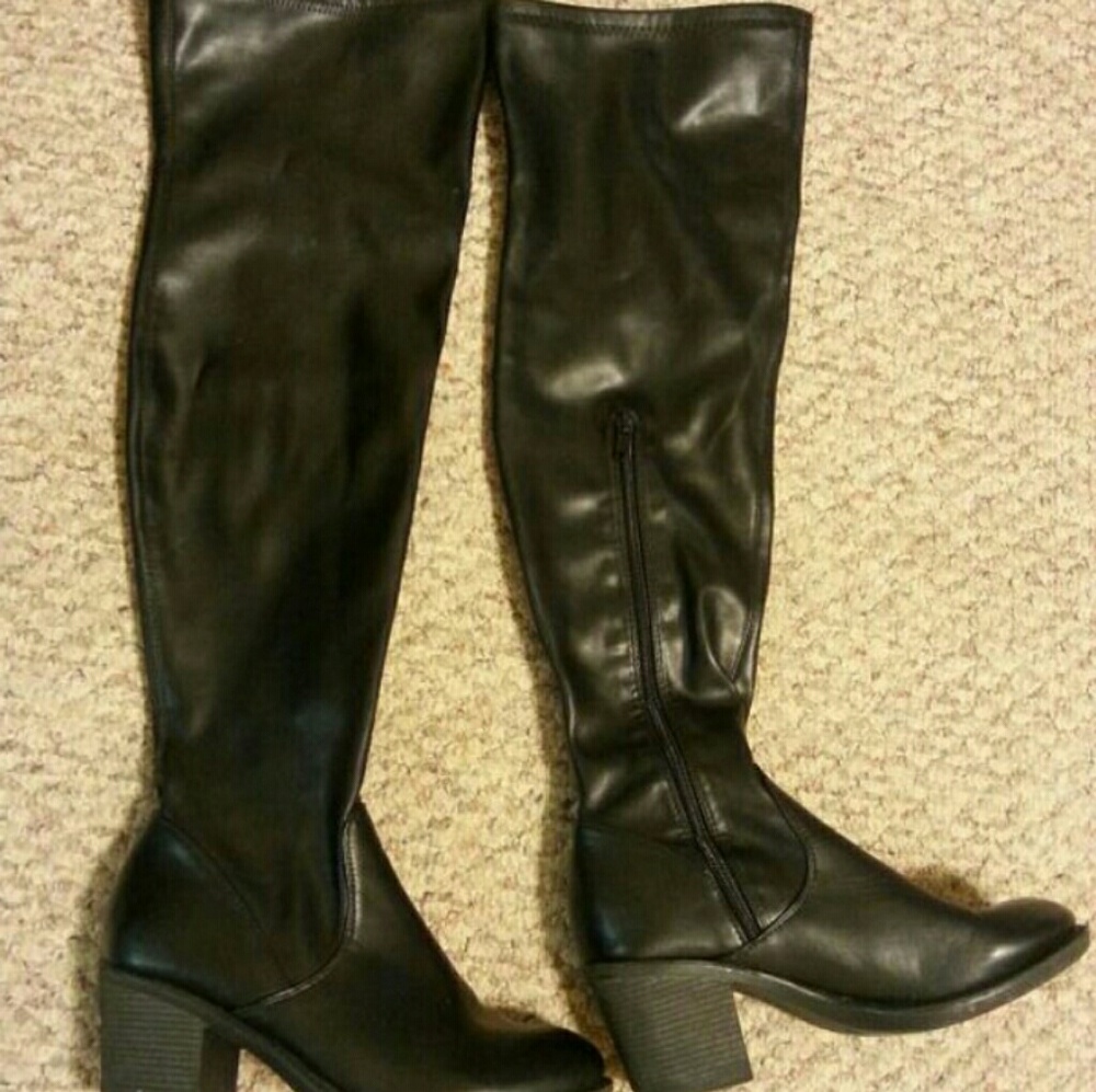 Over the knee black boots