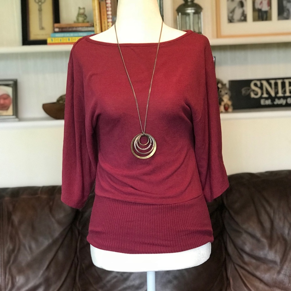 Maroon Loose Sweater