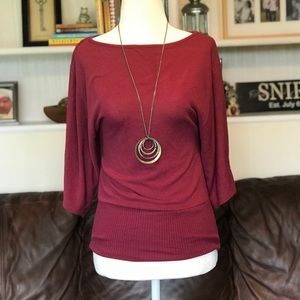 Maroon Loose Sweater