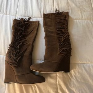 Fringe Faux Suede Boots
