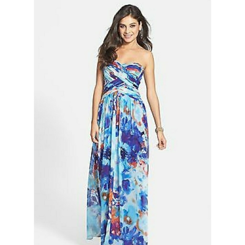 *NWT* JS Boutique print chiffon gown