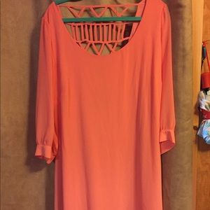 Coral sheer dress