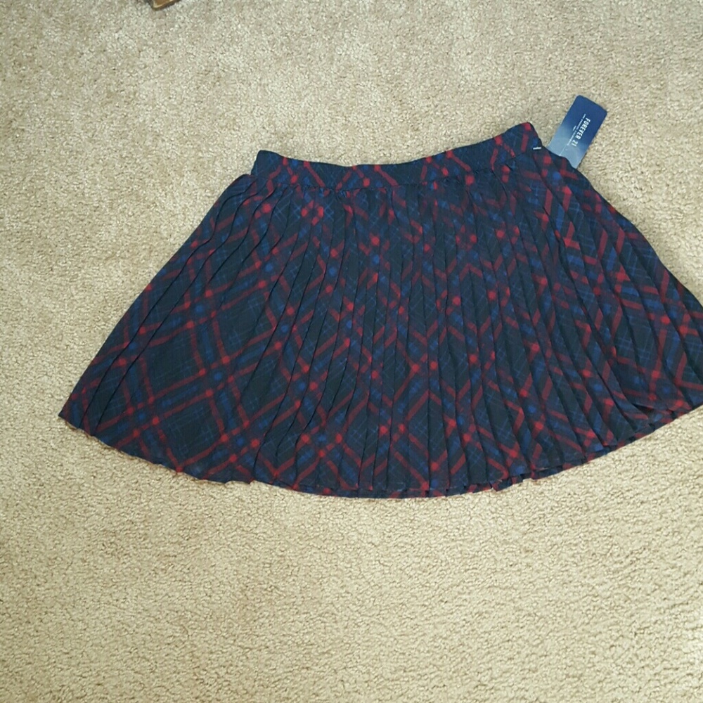 Skirt, red and blue plaid
