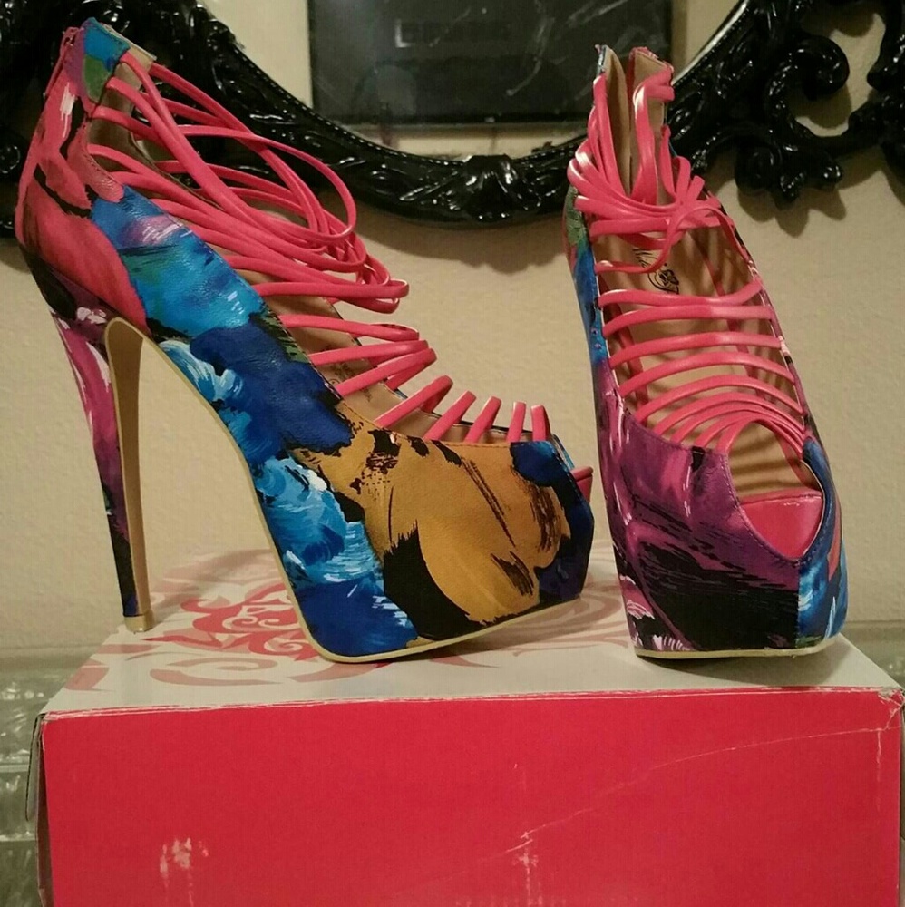 Wild Rose Multi color Stiletto pump