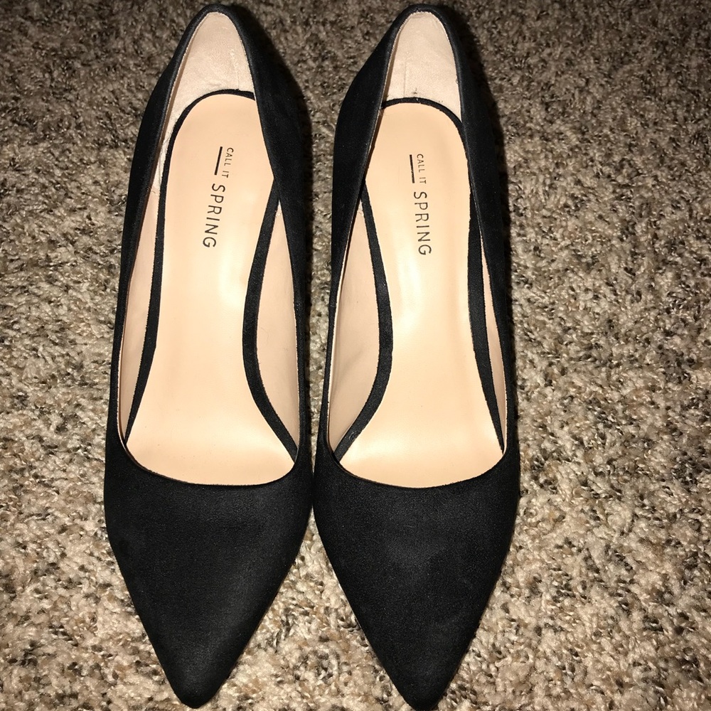 Black suede heels