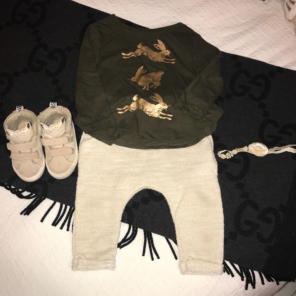 Zara & old navy outfit with shoes and headband