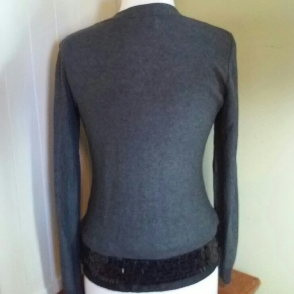 Simply Vera Classy Gray Beaded Cardigan - Picture 3 of 5