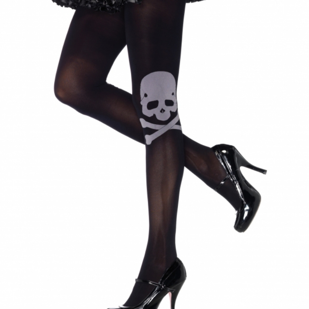 New Pirate Costume Skull & Crossbone Tights