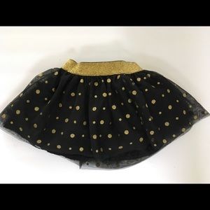 Black skirt with gold polka dots- size 18 months
