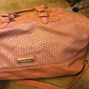 Rose pink messenger/ weekender/ purse duffle sty
