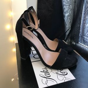 Black Suede Single Sole Strappy Sandal