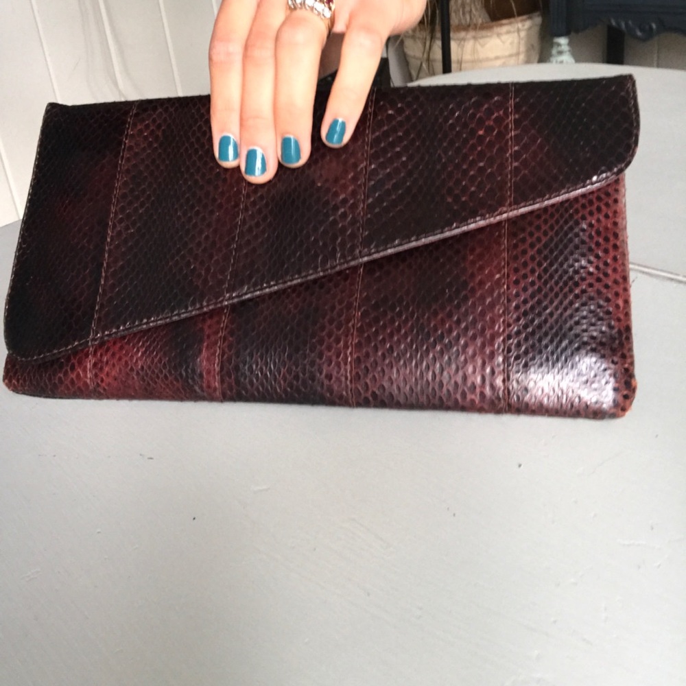 Vintage snakeskin clutch