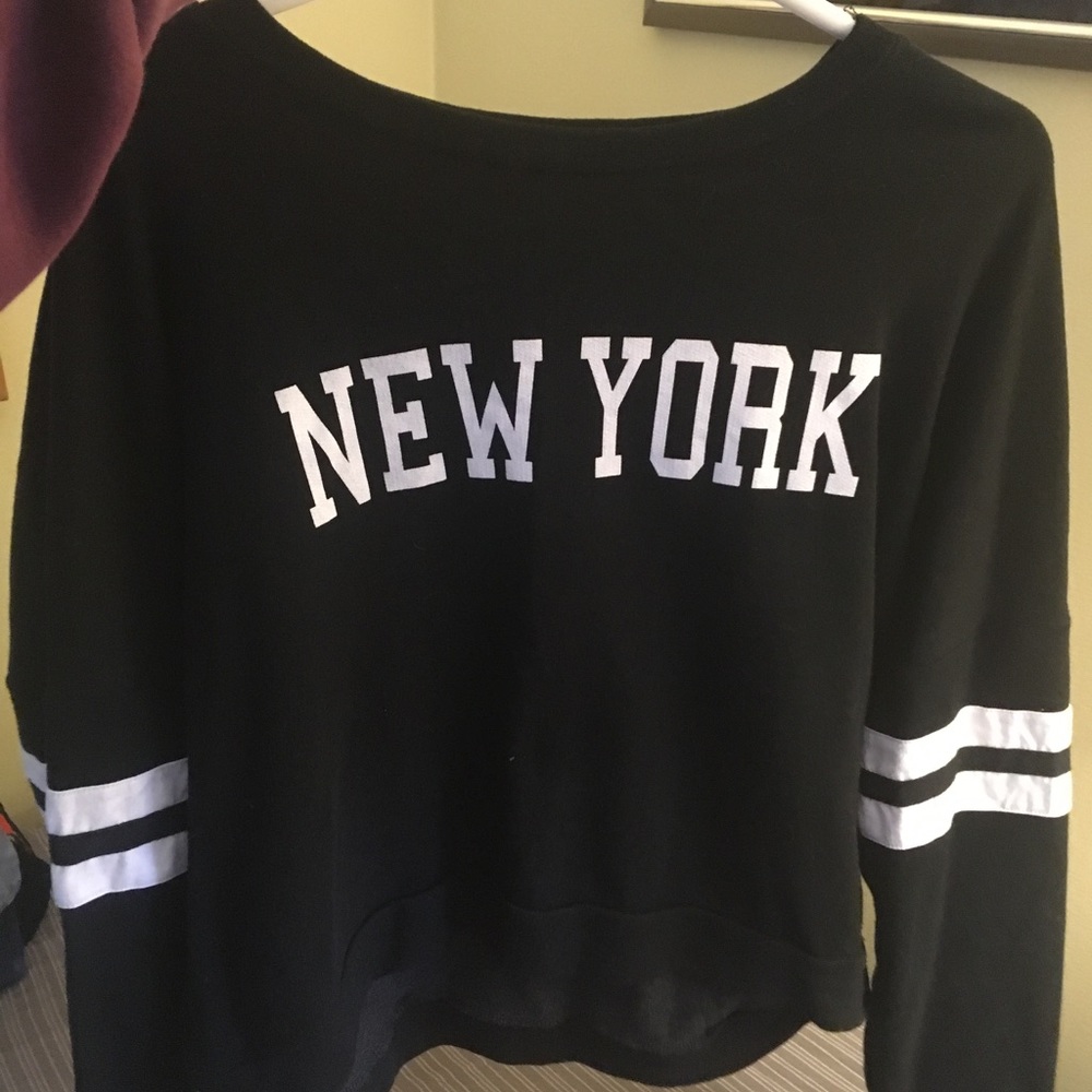 Topshop cropped New York sweatshirt
