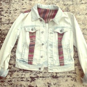 Free People Aztec print denim jacket. Worn once.