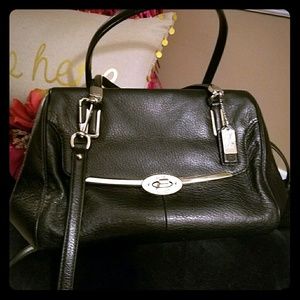 Black leather Coach bag