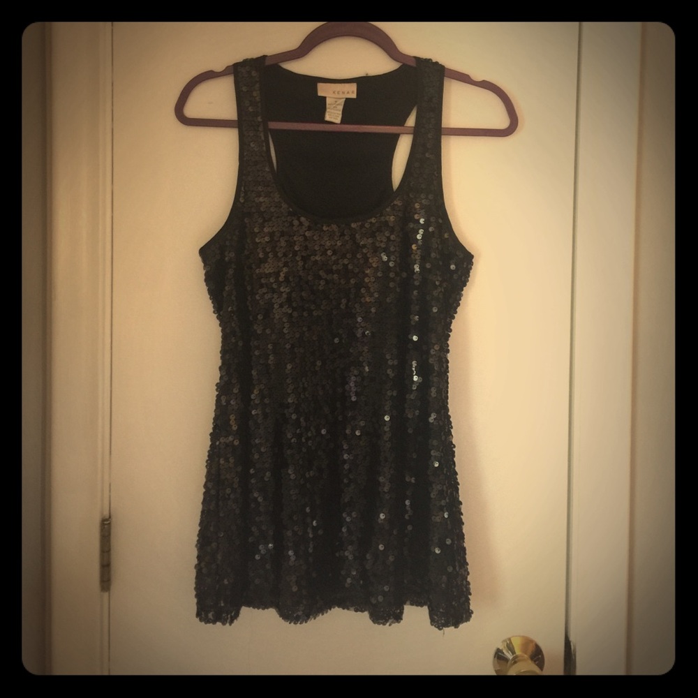 Black sequin top