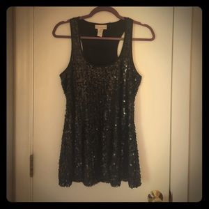 Black sequin top