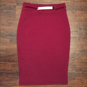 Maroon pull up pencil skirt, Size: Small
