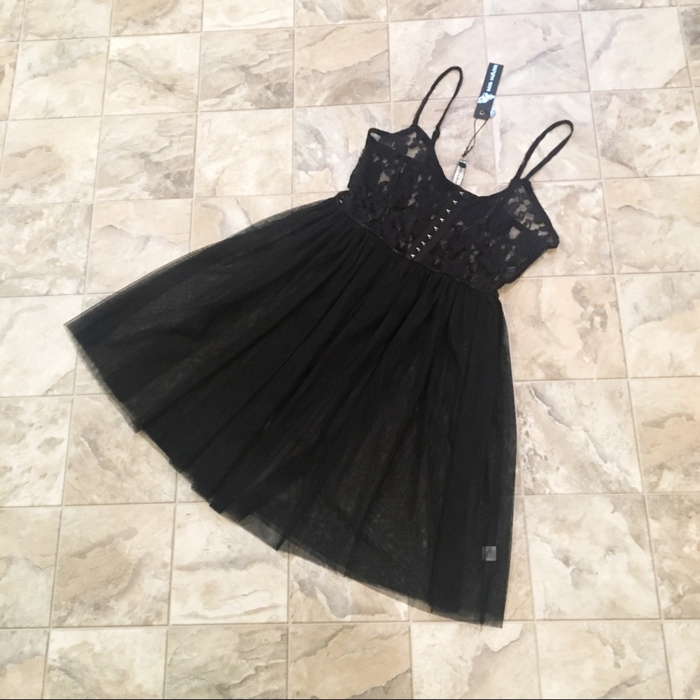 NWT POOF COUTURE sheer mini dress
