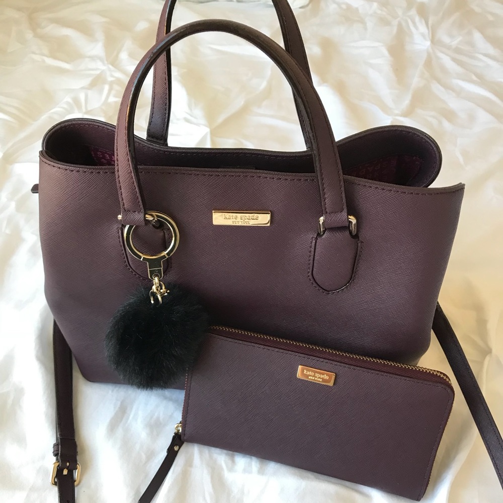 Maroon Kate Spade Purse & Wallet