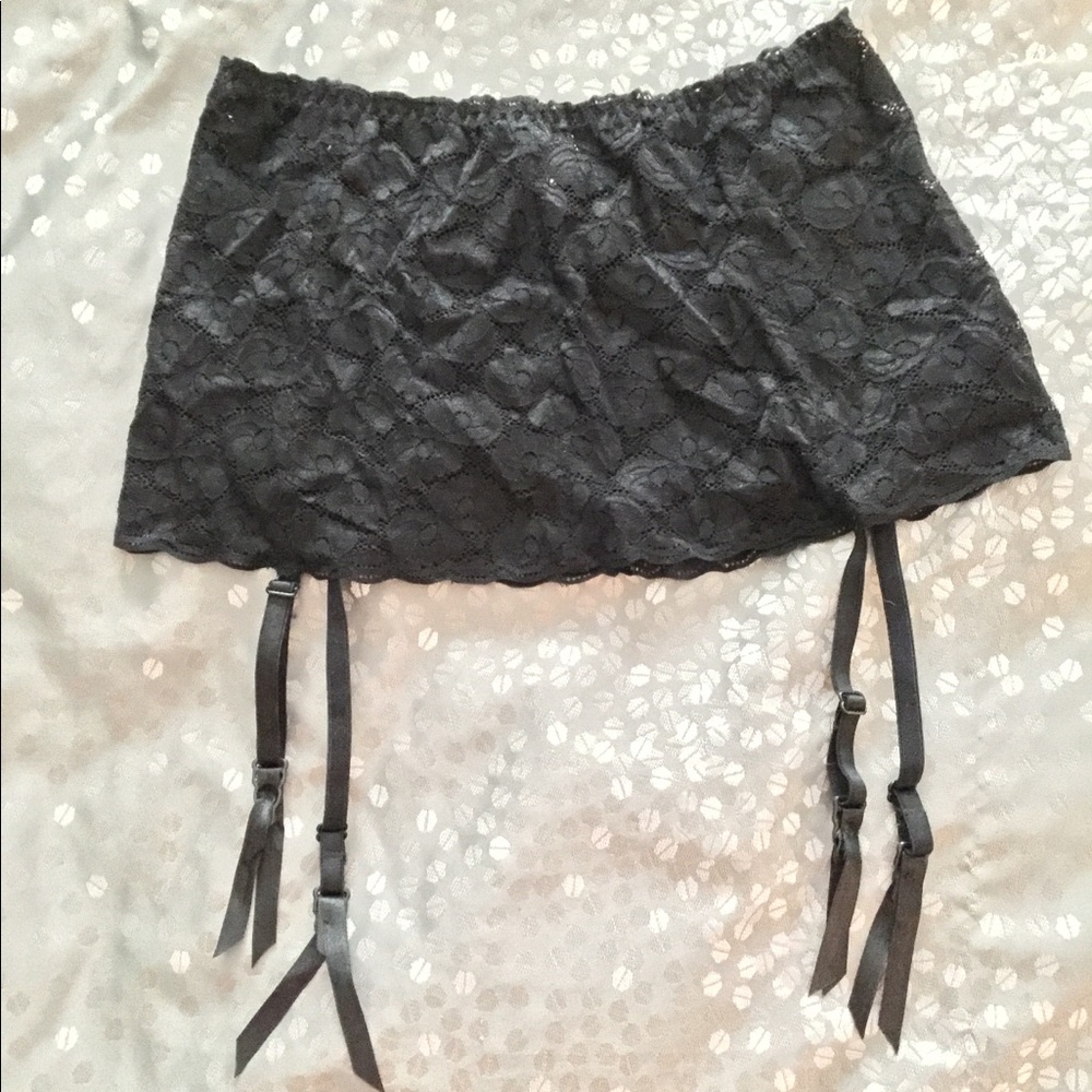 Black lace Lingerie bottom with straps