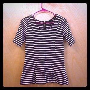 H&M Black and White Striped Blouse
