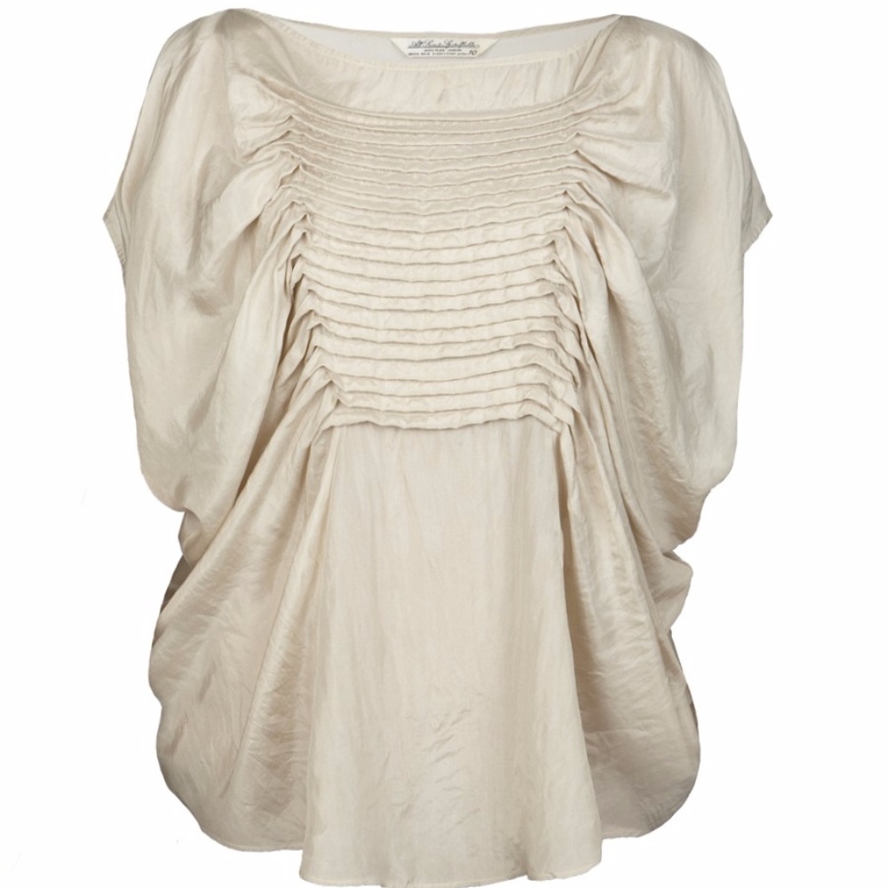 Athene Pleated Silk Top 12 / M