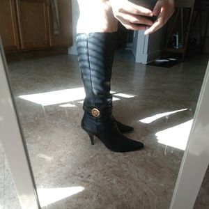 Black knee high boots