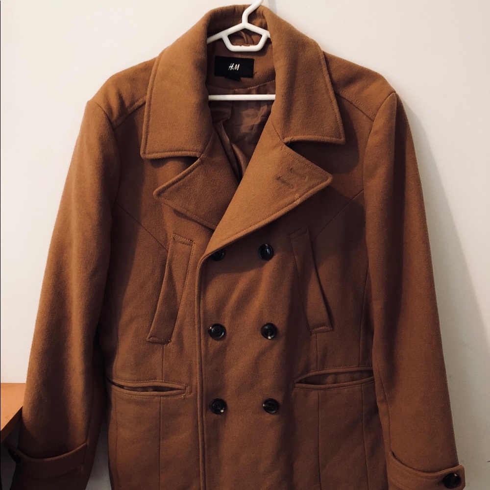 H&M Men’s Wool blend brown pea coat