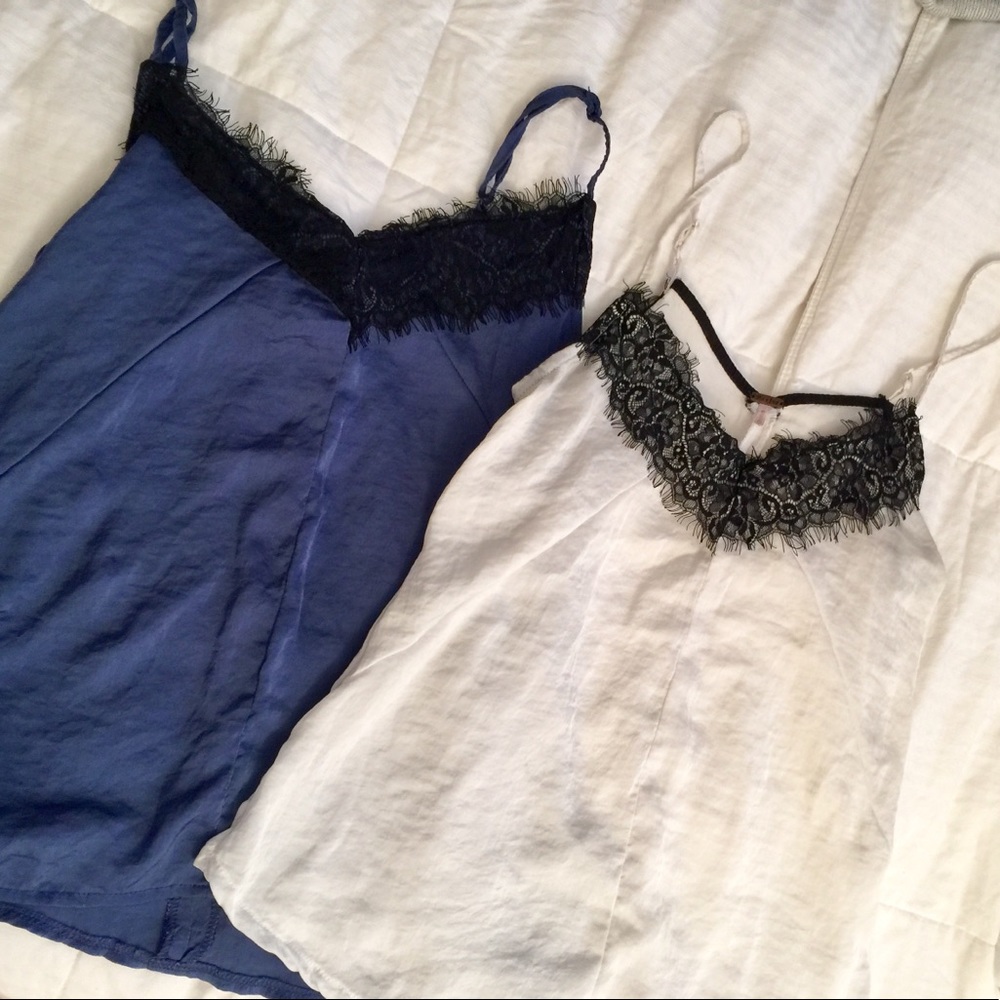 White And Blue Cami lace top