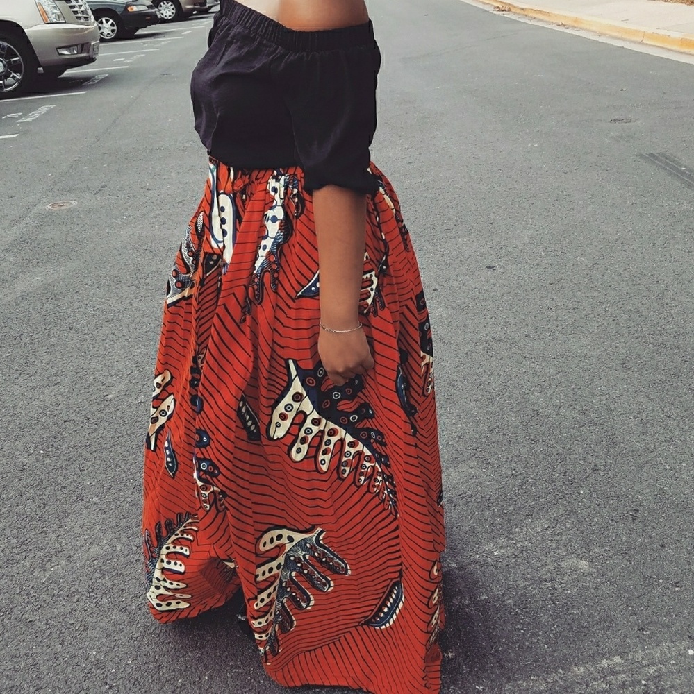 African wax print skirt