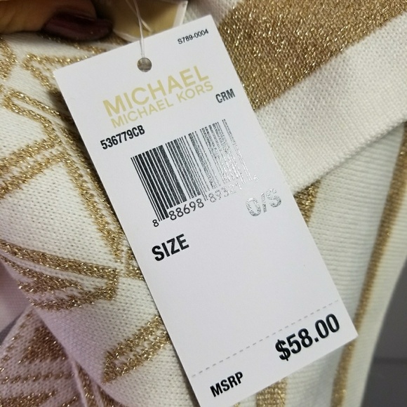 ❤LAST 2❤ MICHAEL KORS METALLIC SCARF cream/gold - Picture 3 of 4