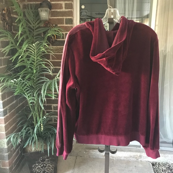 Velour maroon zipper jacket - Picture 4 of 5