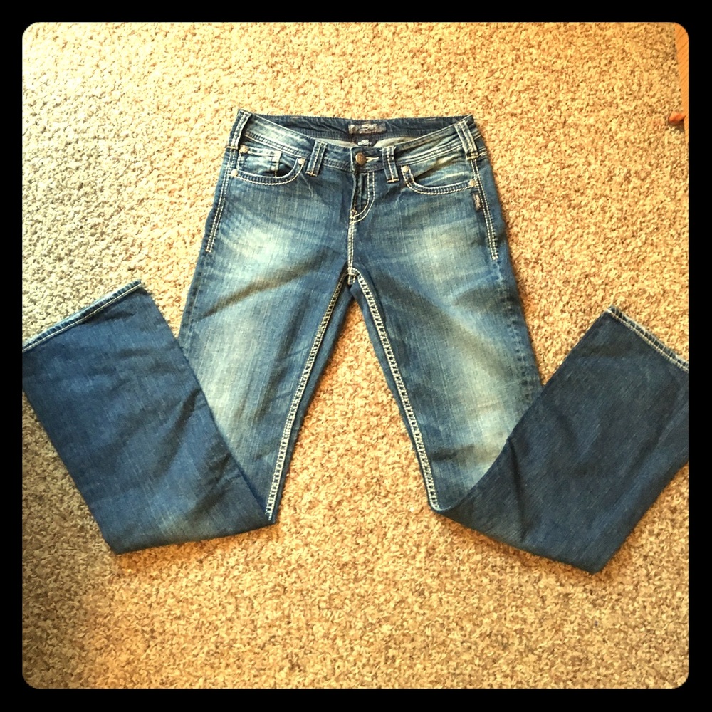 Silver aiko boot cut jeans 30/33