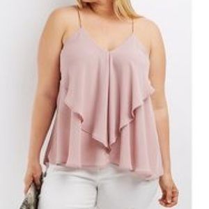 Chain Strap Ruffle Top