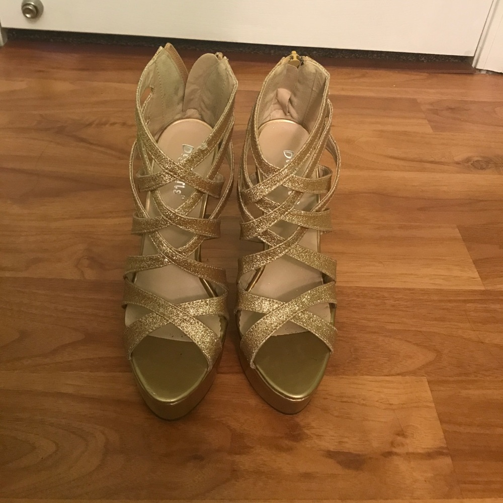 Tall gold heels
