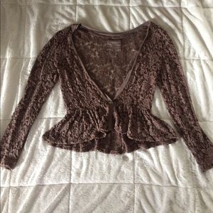 Brown lace cardigan