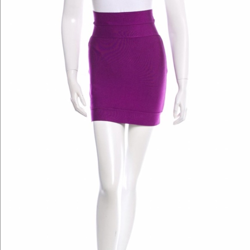 Sample Herve Leger purple bandage mini skirt XS