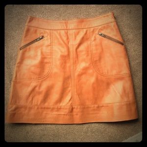 Orange Leather Skirt