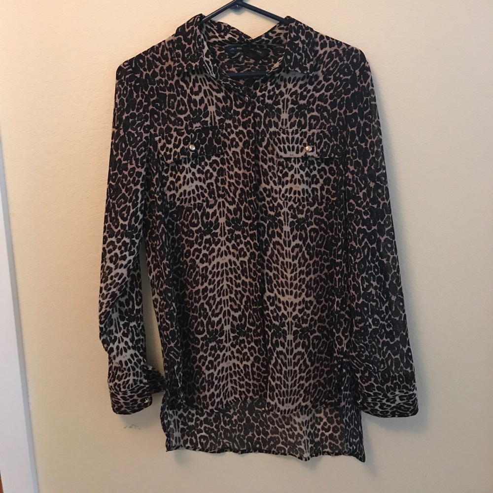 OBO Long leopard blouse M